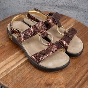 ALEGRIA JULIE JUL-742 METALLIC GOLD BRONZE SNAKE MOCK SANDALS WOMEN'S 36